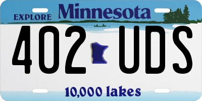 MN license plate 402UDS