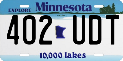 MN license plate 402UDT