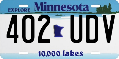 MN license plate 402UDV