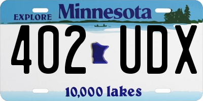 MN license plate 402UDX