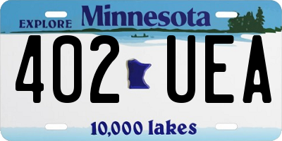 MN license plate 402UEA