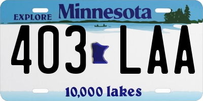 MN license plate 403LAA