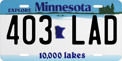 MN license plate 403LAD