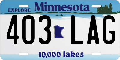 MN license plate 403LAG