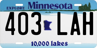 MN license plate 403LAH