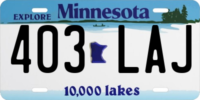 MN license plate 403LAJ