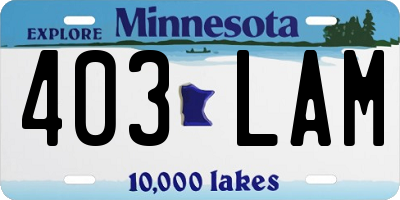 MN license plate 403LAM