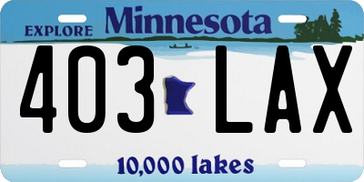 MN license plate 403LAX