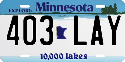 MN license plate 403LAY