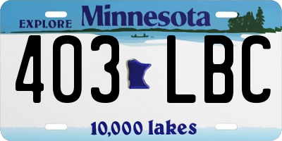 MN license plate 403LBC