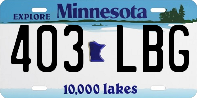 MN license plate 403LBG