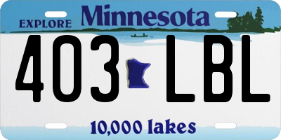 MN license plate 403LBL