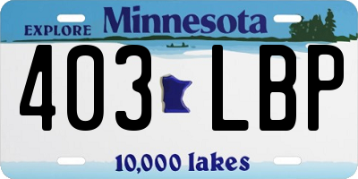 MN license plate 403LBP