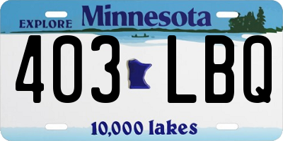 MN license plate 403LBQ