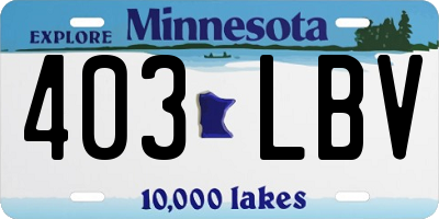 MN license plate 403LBV