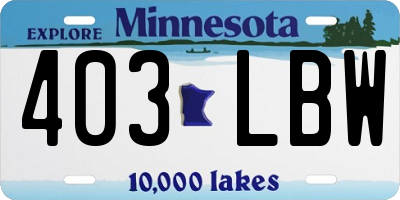 MN license plate 403LBW