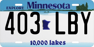 MN license plate 403LBY