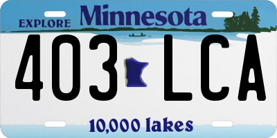 MN license plate 403LCA