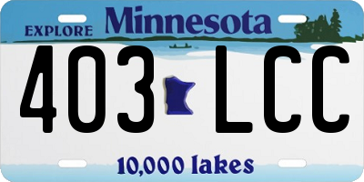 MN license plate 403LCC