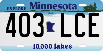 MN license plate 403LCE