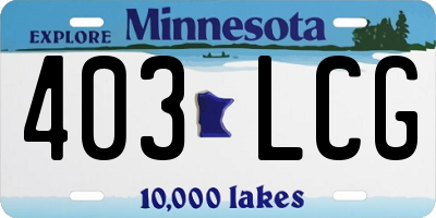 MN license plate 403LCG