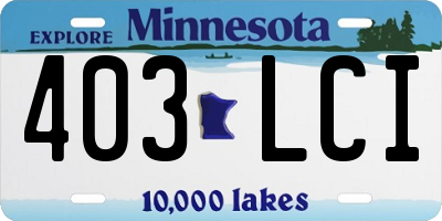 MN license plate 403LCI