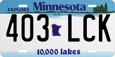 MN license plate 403LCK