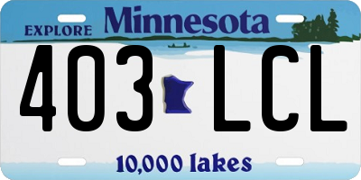 MN license plate 403LCL