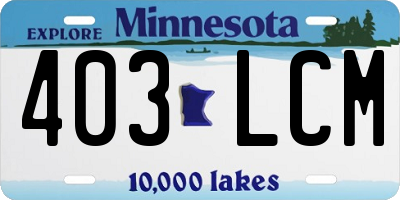 MN license plate 403LCM