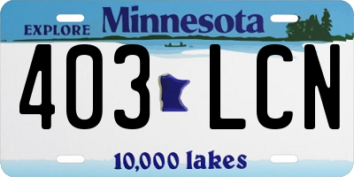 MN license plate 403LCN