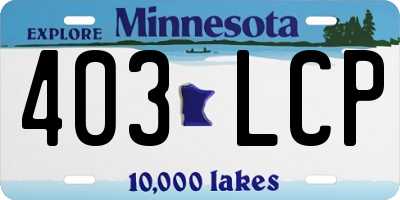 MN license plate 403LCP