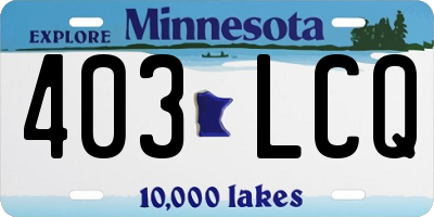 MN license plate 403LCQ