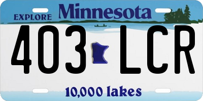 MN license plate 403LCR