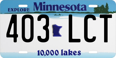 MN license plate 403LCT