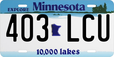 MN license plate 403LCU