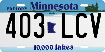 MN license plate 403LCV