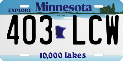 MN license plate 403LCW