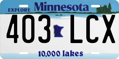 MN license plate 403LCX