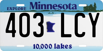 MN license plate 403LCY