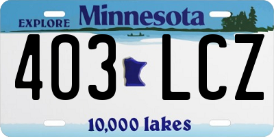 MN license plate 403LCZ