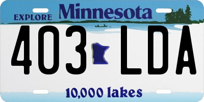 MN license plate 403LDA
