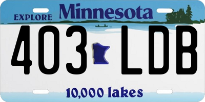 MN license plate 403LDB