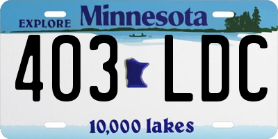 MN license plate 403LDC