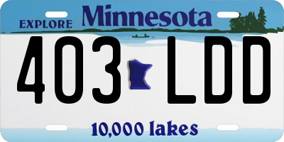 MN license plate 403LDD
