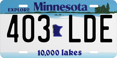 MN license plate 403LDE