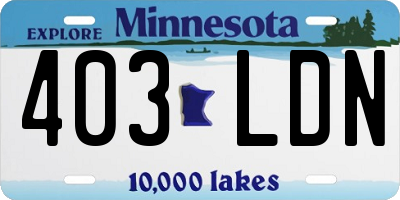 MN license plate 403LDN