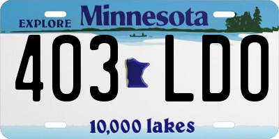 MN license plate 403LDO