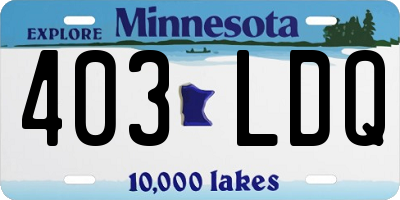 MN license plate 403LDQ