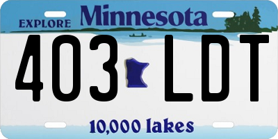 MN license plate 403LDT