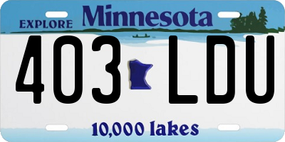 MN license plate 403LDU